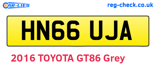 HN66UJA are the vehicle registration plates.