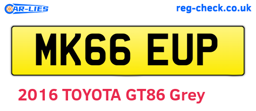 MK66EUP are the vehicle registration plates.