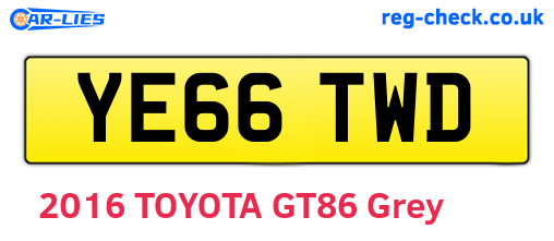 YE66TWD are the vehicle registration plates.