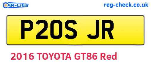 P20SJR are the vehicle registration plates.