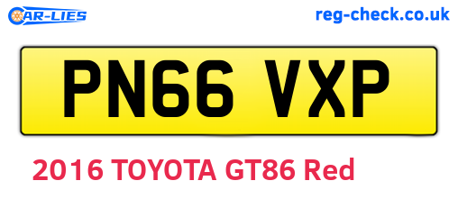 PN66VXP are the vehicle registration plates.