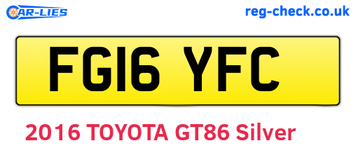 FG16YFC are the vehicle registration plates.