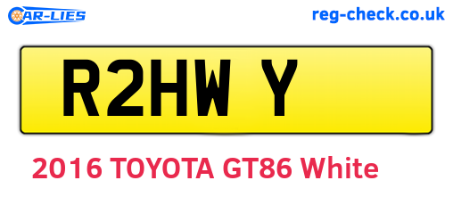 R2HWY are the vehicle registration plates.