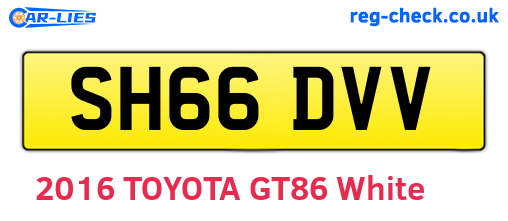 SH66DVV are the vehicle registration plates.