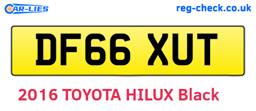 DF66XUT are the vehicle registration plates.