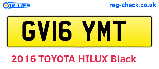 GV16YMT are the vehicle registration plates.