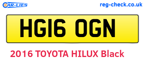 HG16OGN are the vehicle registration plates.