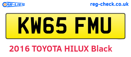 KW65FMU are the vehicle registration plates.