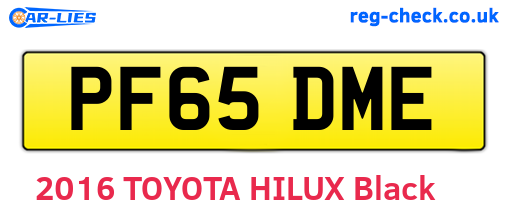 PF65DME are the vehicle registration plates.