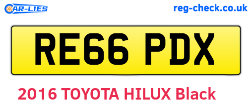 RE66PDX are the vehicle registration plates.