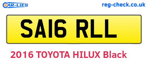 SA16RLL are the vehicle registration plates.