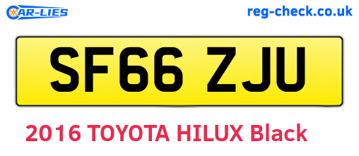 SF66ZJU are the vehicle registration plates.