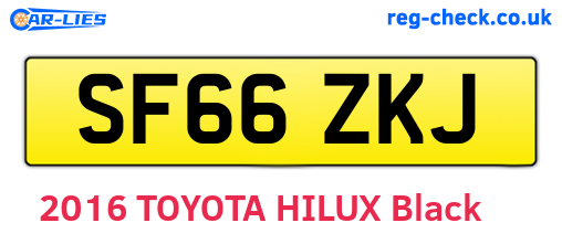 SF66ZKJ are the vehicle registration plates.