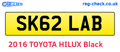 SK62LAB are the vehicle registration plates.