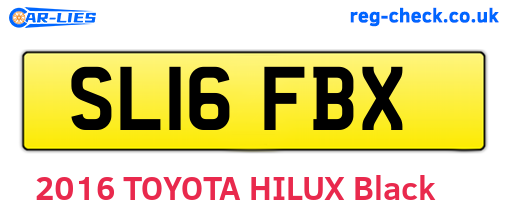 SL16FBX are the vehicle registration plates.