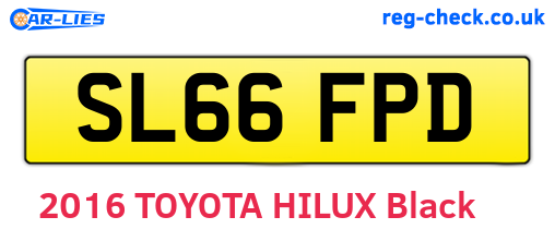 SL66FPD are the vehicle registration plates.