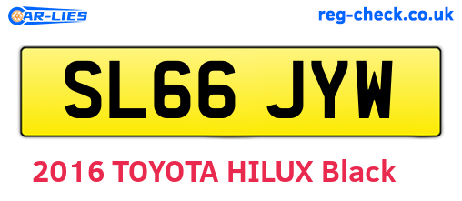 SL66JYW are the vehicle registration plates.