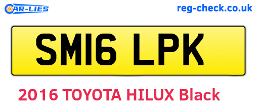 SM16LPK are the vehicle registration plates.