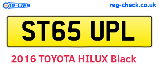 ST65UPL are the vehicle registration plates.