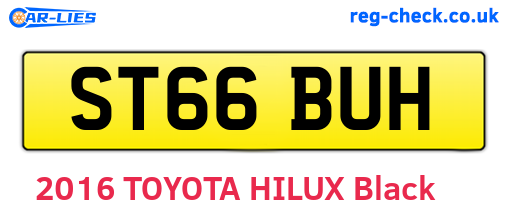 ST66BUH are the vehicle registration plates.