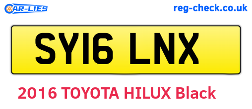 SY16LNX are the vehicle registration plates.
