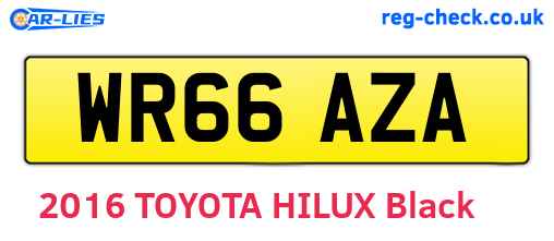 WR66AZA are the vehicle registration plates.