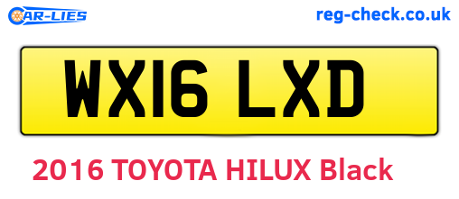 WX16LXD are the vehicle registration plates.