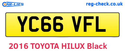YC66VFL are the vehicle registration plates.