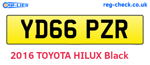 YD66PZR are the vehicle registration plates.