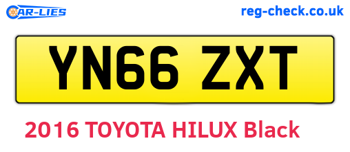 YN66ZXT are the vehicle registration plates.