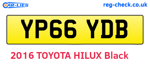 YP66YDB are the vehicle registration plates.