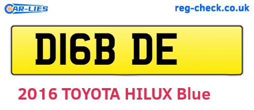 D16BDE are the vehicle registration plates.