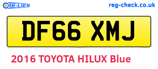 DF66XMJ are the vehicle registration plates.
