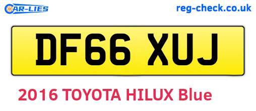 DF66XUJ are the vehicle registration plates.
