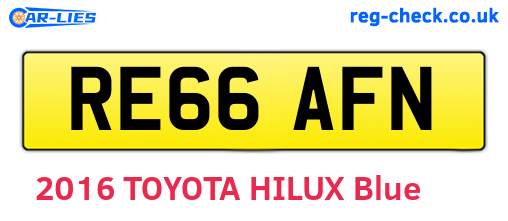 RE66AFN are the vehicle registration plates.