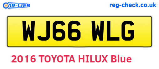 WJ66WLG are the vehicle registration plates.