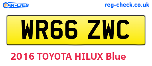 WR66ZWC are the vehicle registration plates.