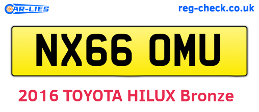 NX66OMU are the vehicle registration plates.