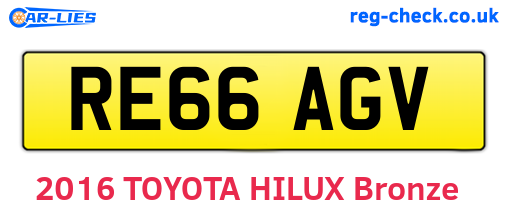 RE66AGV are the vehicle registration plates.