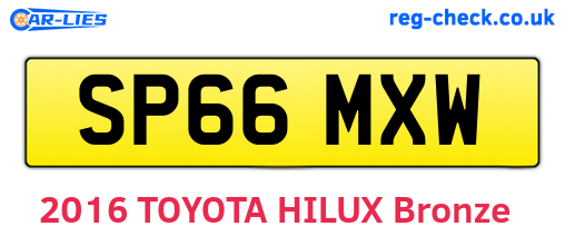 SP66MXW are the vehicle registration plates.