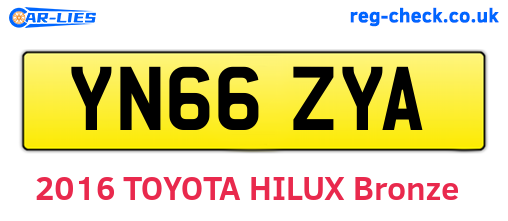YN66ZYA are the vehicle registration plates.