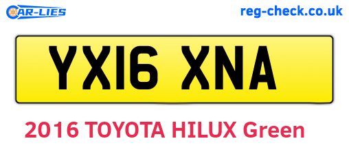 YX16XNA are the vehicle registration plates.
