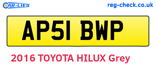AP51BWP are the vehicle registration plates.