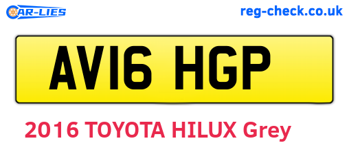 AV16HGP are the vehicle registration plates.