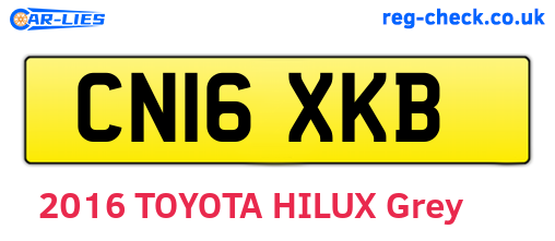 CN16XKB are the vehicle registration plates.