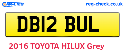 DB12BUL are the vehicle registration plates.