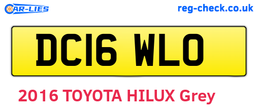 DC16WLO are the vehicle registration plates.
