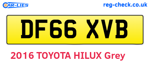 DF66XVB are the vehicle registration plates.