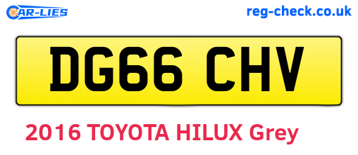 DG66CHV are the vehicle registration plates.