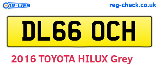 DL66OCH are the vehicle registration plates.